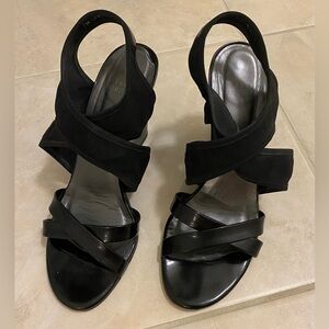 Black Stuart Weitzman Wedge sandals, size 8 1/2
